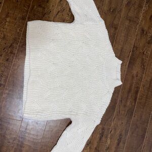 American Eagle Outfitters Cream Crew Neck Sweater